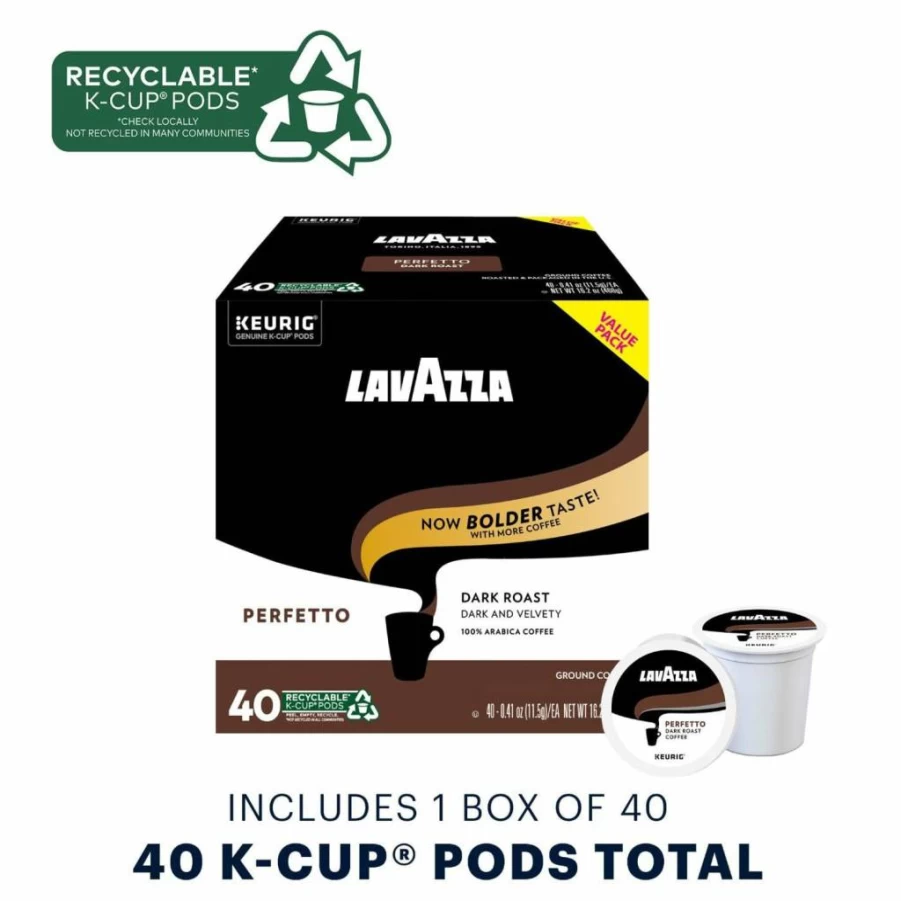 Lavazza Perfetto Single-Serve Coffee Pods for Keurig Brewers, 160 K-Cups (4 Packs of 40)