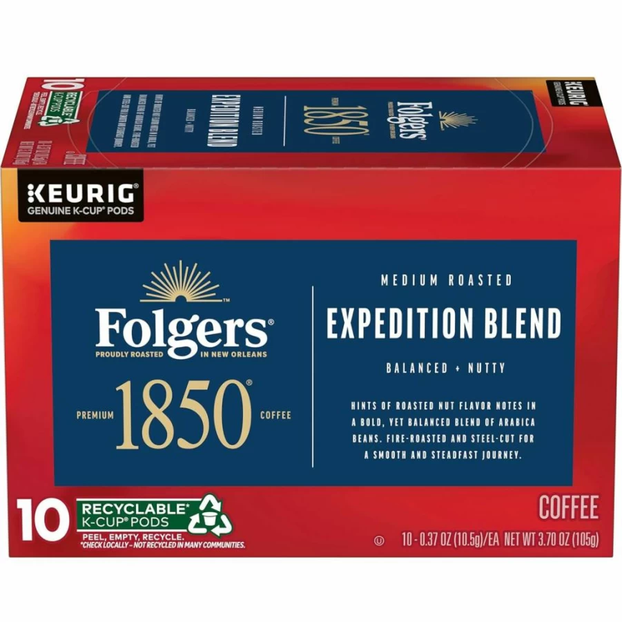 Folgers Pioneer Blend Medium Roast Coffee Pods - 10 Count K-Cups for Keurig Brewers
