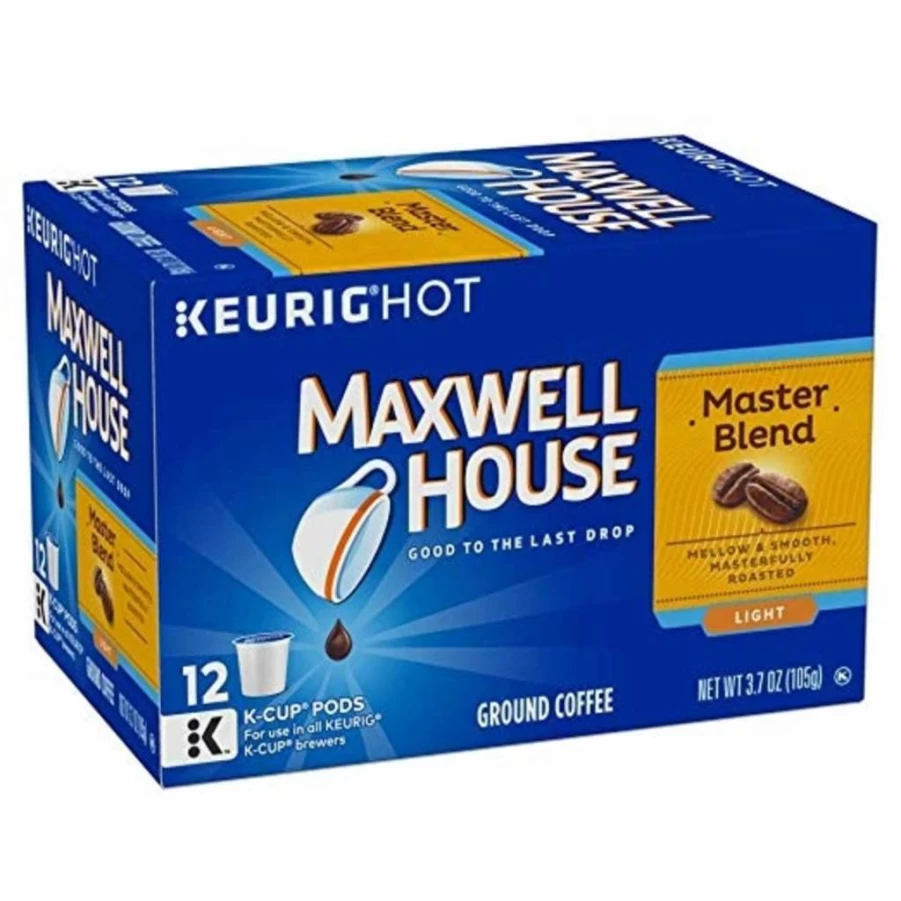 MAXWELL HOUSE Master Blend Light Roast Coffee Pods - 12 Count K-Cups, Compatible with Keurig Brewers