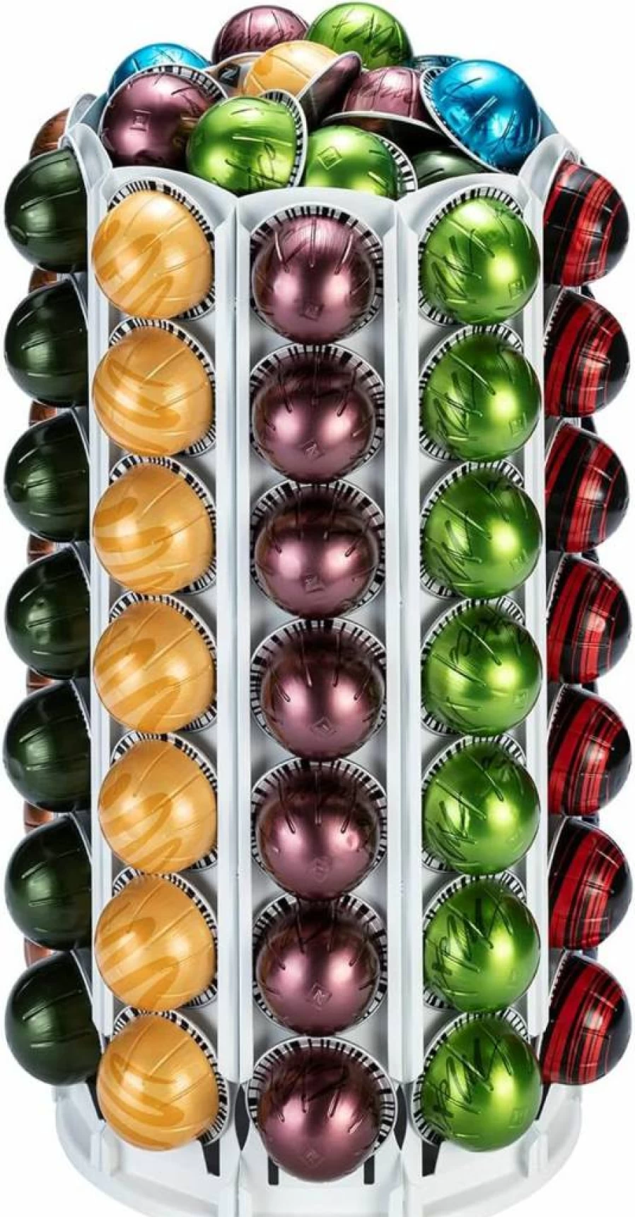 Flagship 360-Degree Spinning Nespresso Pod Holder for Vertuo & Original – Silent Roller Carousel Storage Organizer with 100+ Capsule Capacity, Countertop Space-Saver