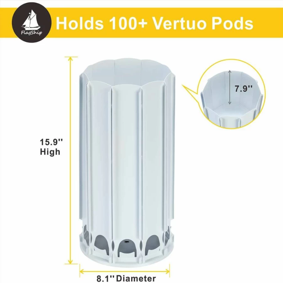 Flagship 360-Degree Spinning Nespresso Pod Holder for Vertuo & Original – Silent Roller Carousel Storage Organizer with 100+ Capsule Capacity, Countertop Space-Saver