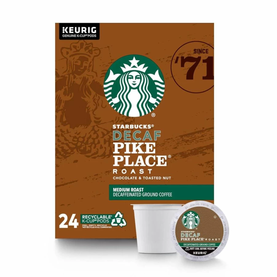 Starbucks Decaf House Blend Medium Roast K-Cup Pods for Keurig - 30 Count (3 Boxes of 10)