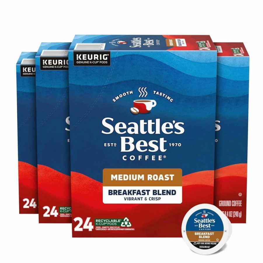 Seattle's Best Coffee Portside Blend Medium Roast K-Cup Pods - 60 Count (6 Boxes of 10) | Compatible with Keurig Brewers