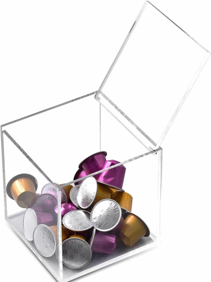IHAYNER Clear Acrylic Coffee Pod Organizer for Nespresso VertuoLine Capsules & Tea Bags Storage Dispenser