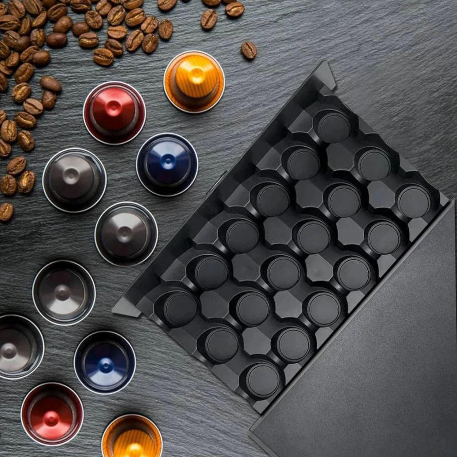 FICARTS 4-Tier K-Cup Organizer Drawer - Holds 66/88 Nespresso & Keurig Pods - Black Coffee Pod Storage for Vertuo, K-Cup, Compatible with Most Single-Serve Machines