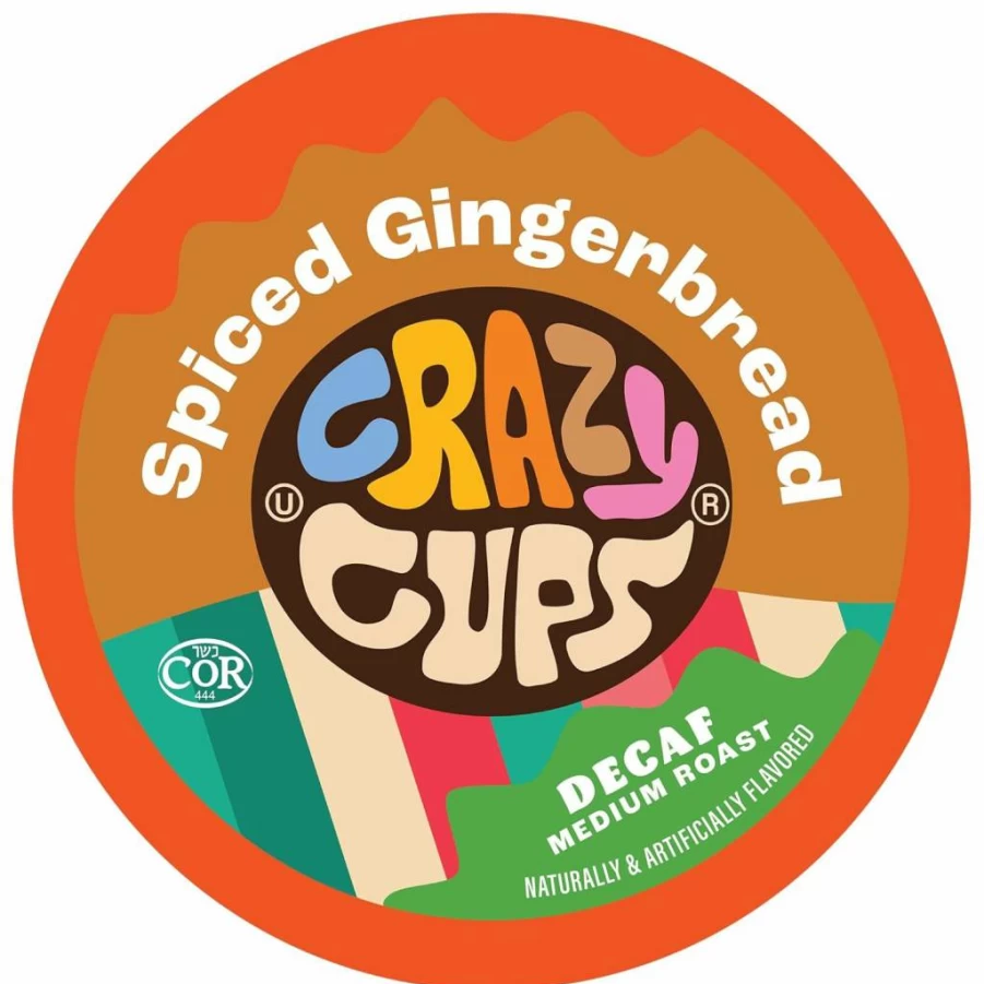 Crazy Cups Decaf Chocolate Glazed Donut Flavored Coffee Pods - 22 Count Recyclable K-Cups for Keurig Machines