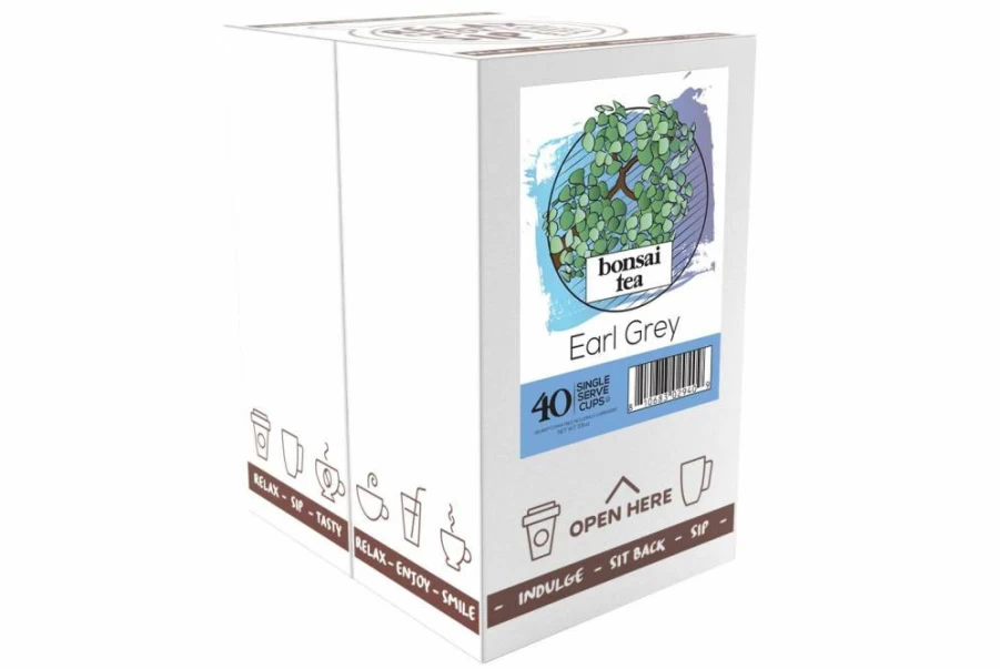 Bonsai Tea Co. Earl Grey K-Cup Pods - 40 Count, Bergamot Flavor Black Tea, Compatible with Keurig 2.0 Brewers