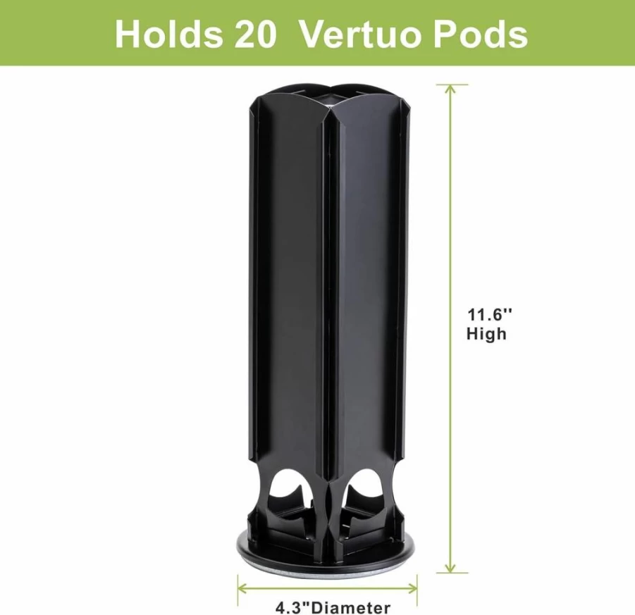 ZCDCP 360-Degree Rotating Chrome Nespresso Vertuo Pod Holder Organizer - Holds 20 Coffee Capsules, Compact Carousel Stand for Countertop Storage