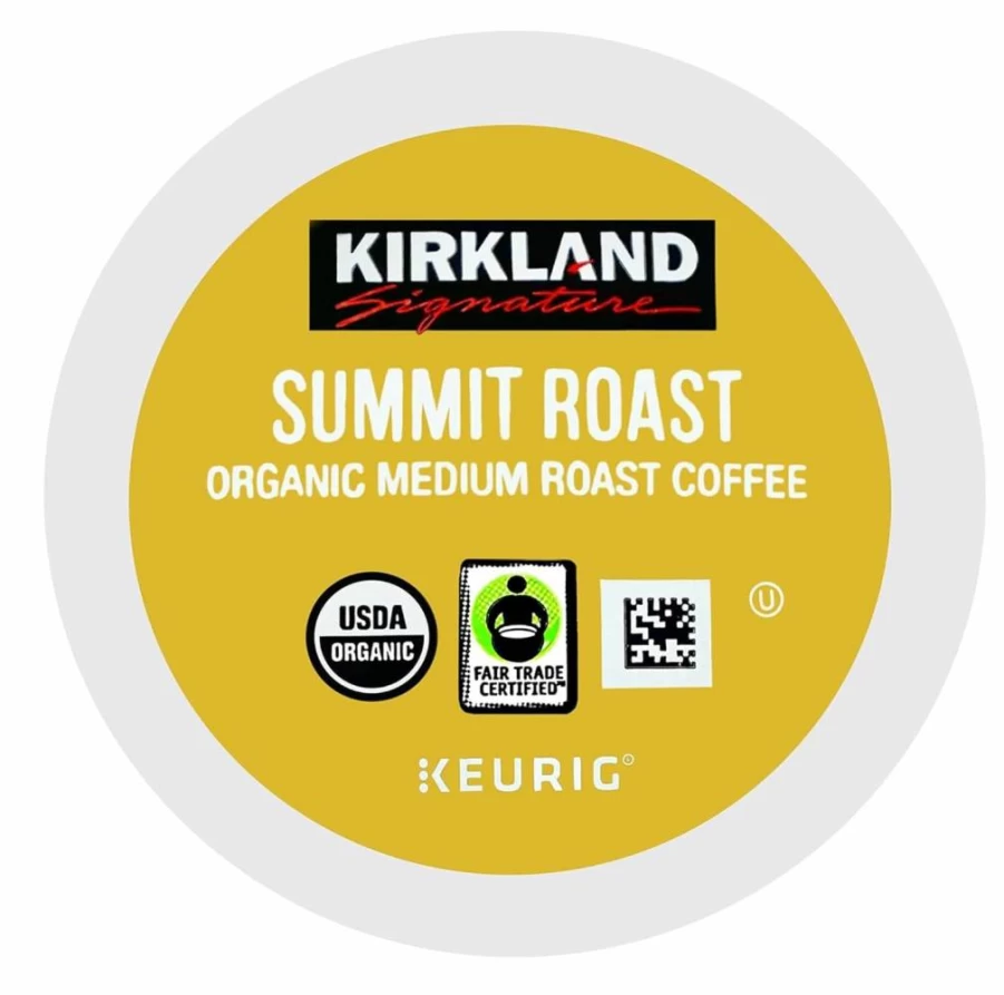 KIRKLAND Organic Medium Roast Coffee Pods, Recyclable K-Cups, 3 Pound (120 Count) - Kirkland Signature