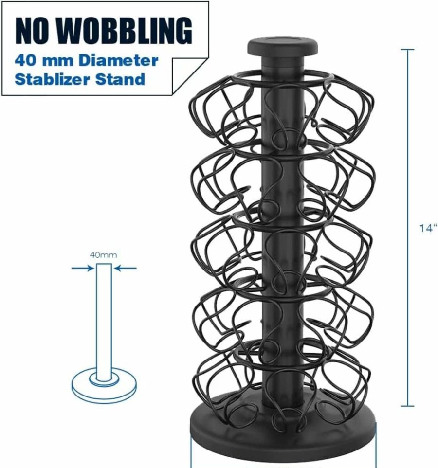 EVERIE K-Cup Carousel Holder - 35 Pod Organizer for Keurig, Black (KRT35A-BLK)