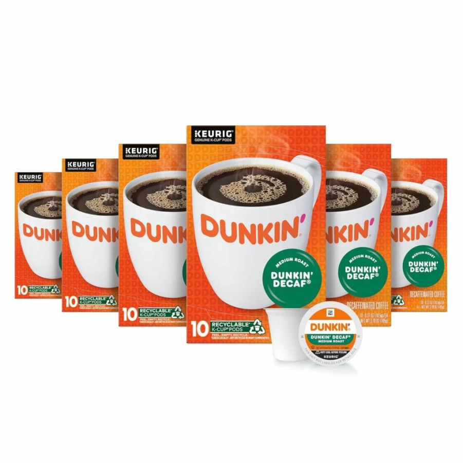 Dunkin' Decaf Medium Roast Coffee Pods - 88 Keurig K-Cups for Brewing, Smooth & Flavorful Decaffeinated Blend