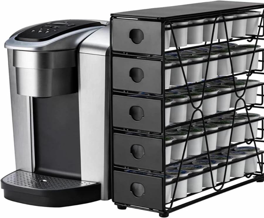 FlagShip 3-Tier K-Cup Organizer – 42 Pod Capacity, Space-Saving Countertop Coffee Pod Holder for Keurig