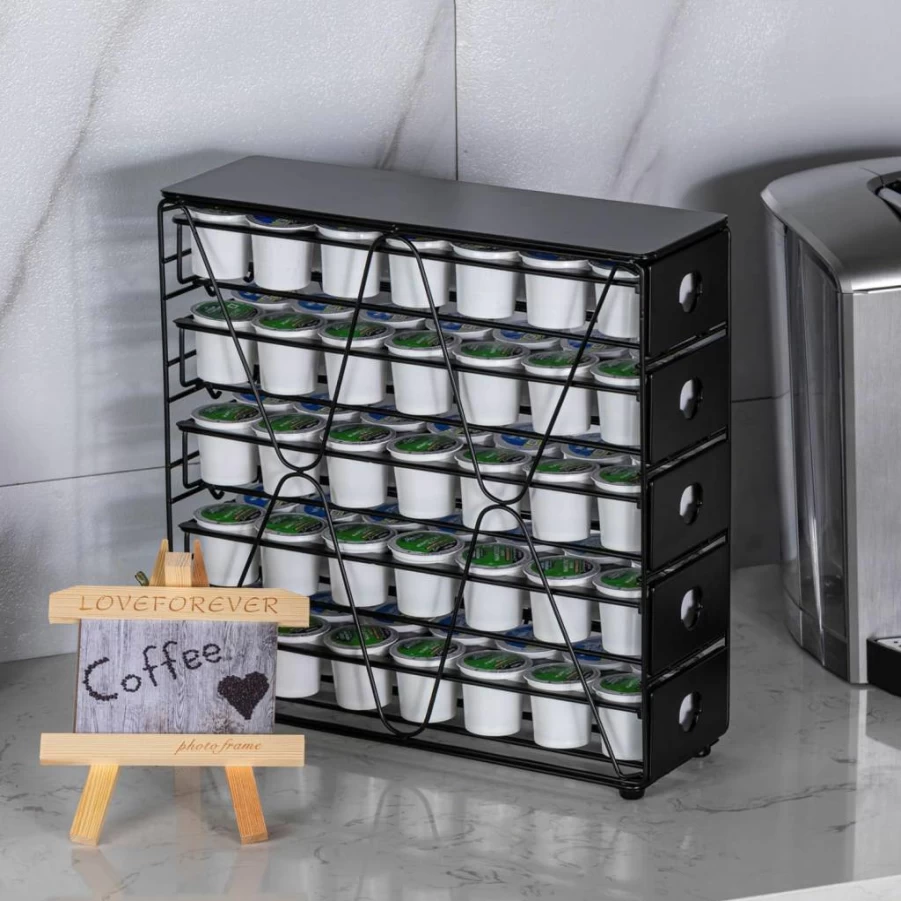 FlagShip 3-Tier K-Cup Organizer – 42 Pod Capacity, Space-Saving Countertop Coffee Pod Holder for Keurig
