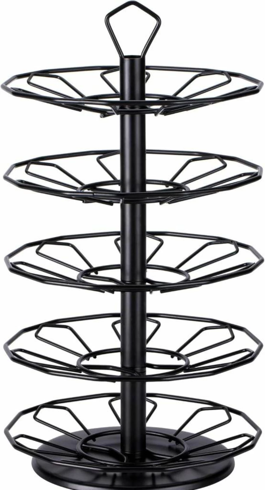 Flagship 3-Tier Metal K-Cup Carousel Holder for Keurig – DIY Install Compact K-Pod Storage Stand Holds 21 Cups