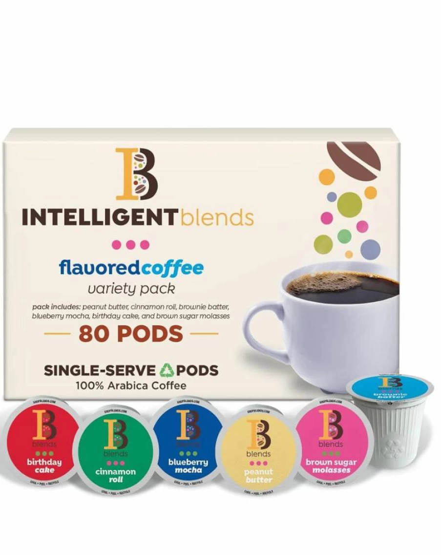 Intelligent Blends Recyclable Decaf Dark Roast Coffee Pods - 100 Count Single Serve K Cups, 100% Arabica, Keurig Compatible