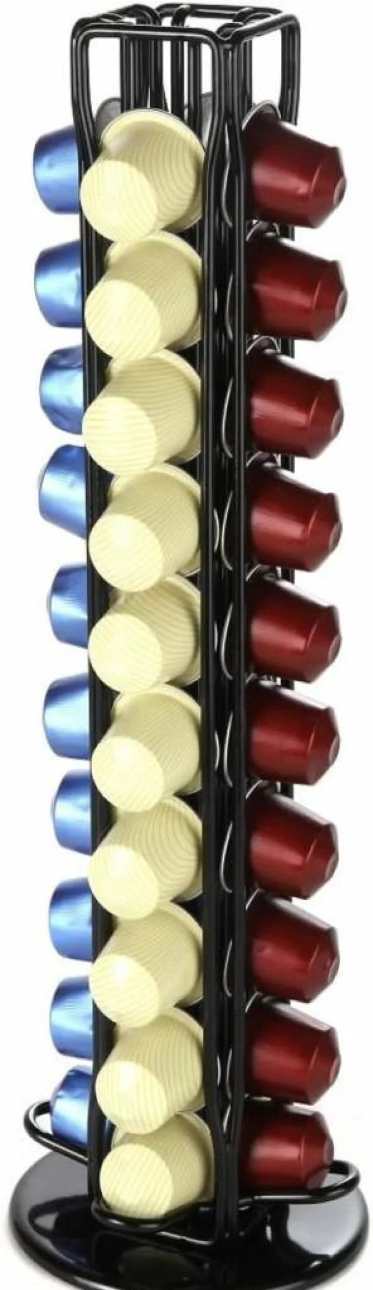 Lily's Home 40-Capsule Nespresso Pod Carousel Holder - Black Countertop Organizer for Coffee Capsules, Compatible with Original & Vertuo Pods (Pods Not Included)