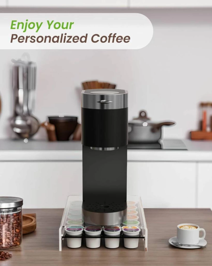 LifeMoreasy 24-Pod K-Cup Coffee Holder - Organizer Drawer for Keurig Pods, Compact Storage & Display Rack for Coffee Capsules