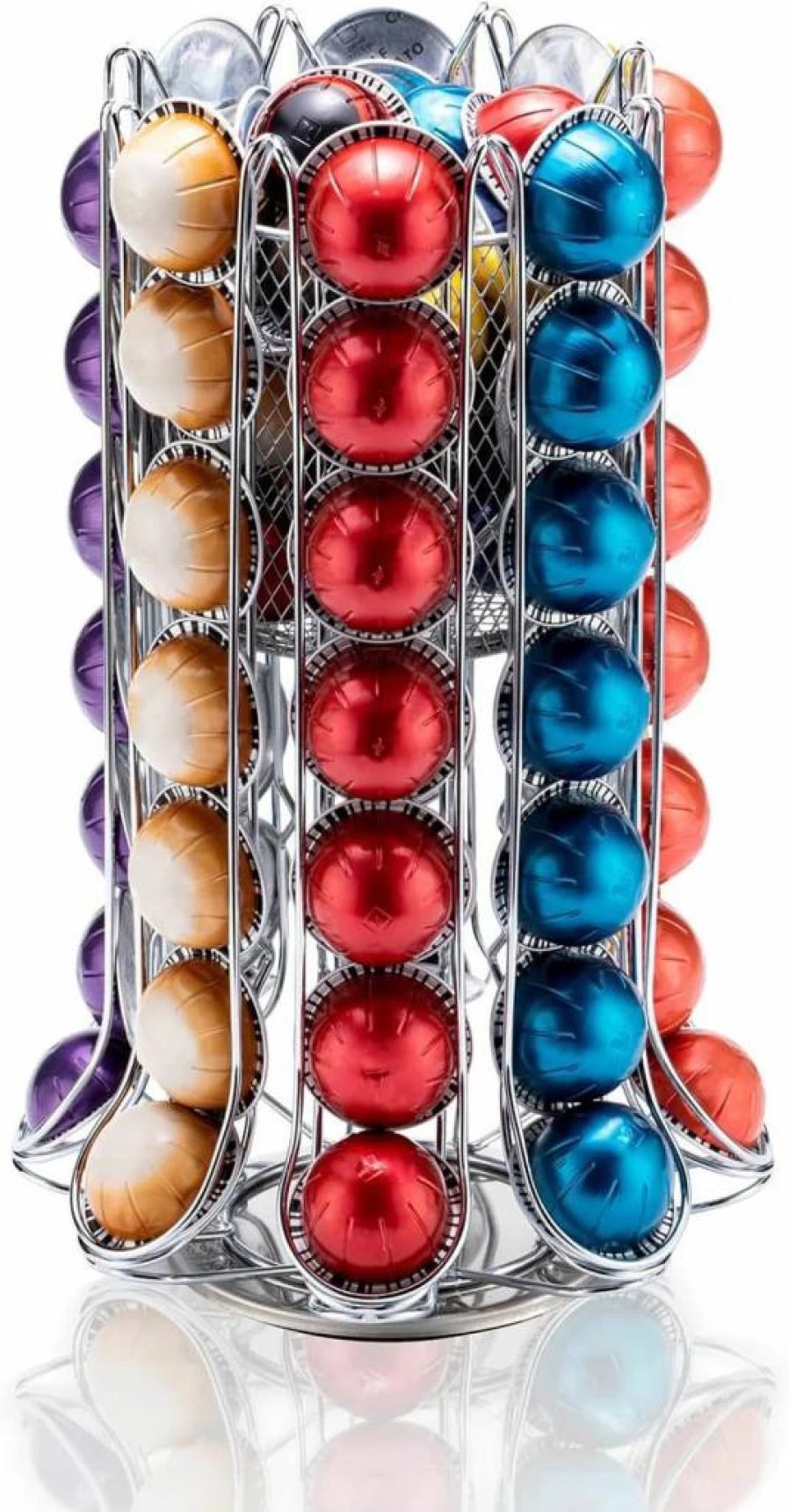 ZCDCP 360-Degree Rotating Nespresso Vertuo Pod Holder Organizer – Black Coffee Capsule Storage Carousel Stand Holds 80 Pods
