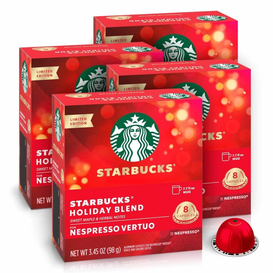 Starbucks Pike Place Medium Roast Vertuo Coffee Pods 32-Count for Nespresso (7.8 Oz)