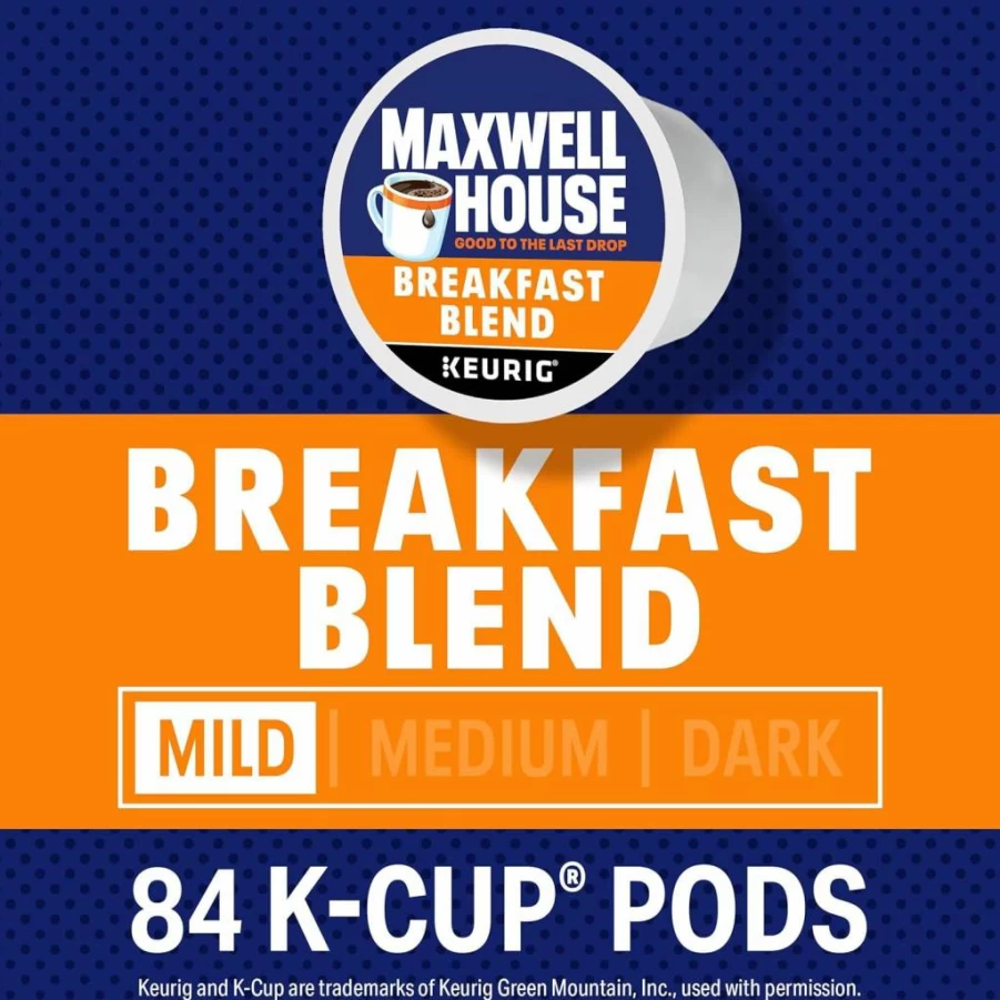 MAXWELL HOUSE Medium Roast House Blend Coffee Pods, 84 Count K-Cups, Compatible with Keurig Brewers