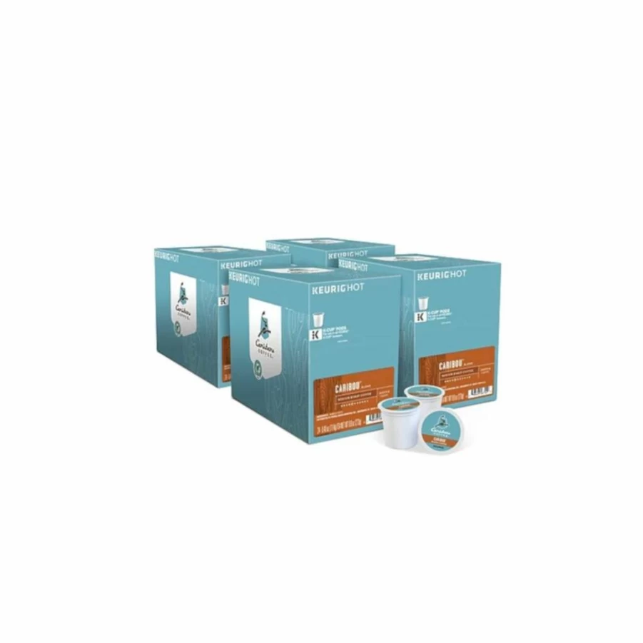 Caribou Coffee Caribou Blend Medium Roast K-Cup Pods for Keurig Brewers, 96 Count (4 Packs of 24)