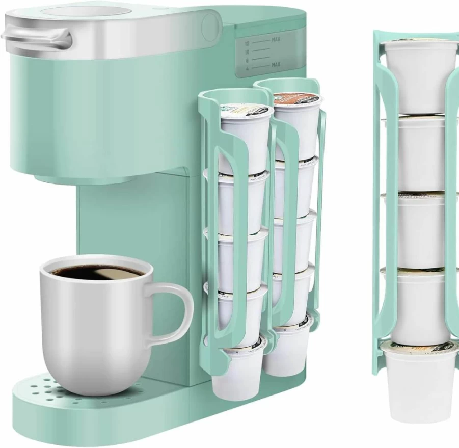Kedofa Wall Mount K-Cup Holder for Keurig - Space-Saving Coffee Pod Organizer (2 Pack, Black)