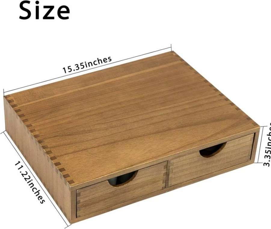 FLYIEE Wooden K-Cup Organizer with 30-Pod Capacity, Under Coffee Maker Storage Drawer for Keurig Pods & Tea, Compact Coffee Pod Holder - Espresso Machine Stand & Organizador De Café