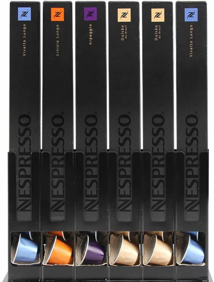 Flagship 60-Capsule Coffee Pod Holder Stand for Nespresso OriginalLine – Compact Storage Organizer for Nespresso Capsules