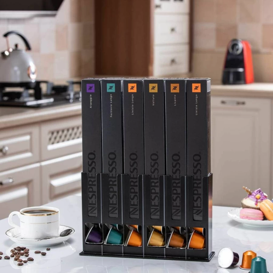 Flagship 60-Capsule Coffee Pod Holder Stand for Nespresso OriginalLine – Compact Storage Organizer for Nespresso Capsules