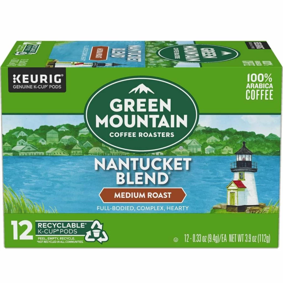 Green Mountain Coffee Roasters Nantucket Blend Medium Roast K-Cup Pods, Single-Serve Coffee for Keurig Brewers, 12 Count