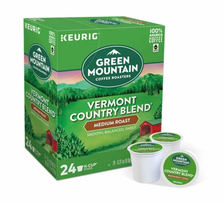 AONELAS Coffee Pods K-Cups 24 Count Single Serve Capsules Compatible with Keurig Brewers - Green Mountain Vermont Country Blend Flavor