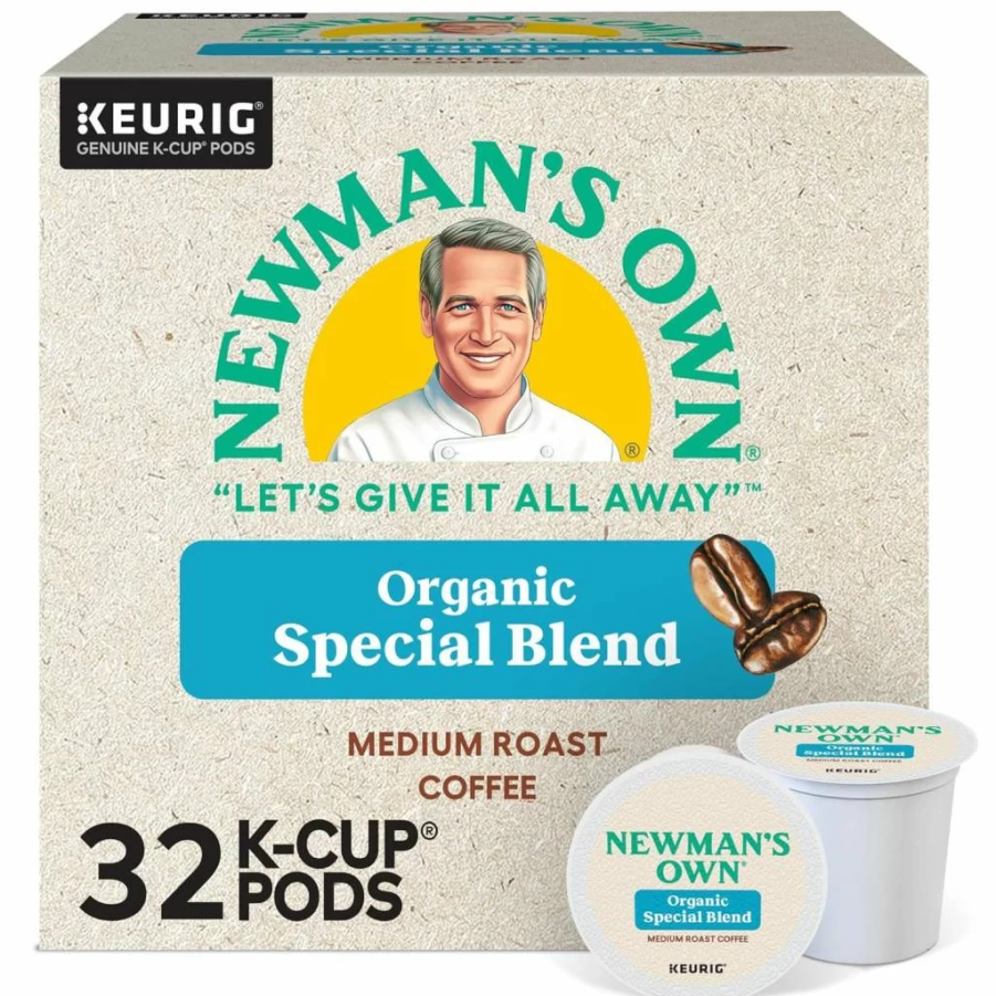 Newman's Own Organics Medium Roast Coffee K-Cup Pods, Special Blend, 96 Count, Single-Serve for Keurig Brewers