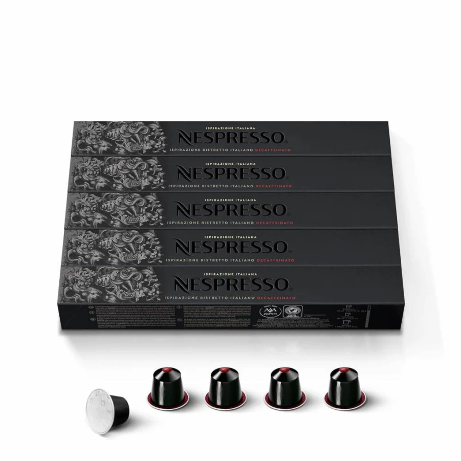 Nespresso Arpeggio Decaffeinato Dark Roast Coffee Pods, 50-Count OriginalLine Compatible Capsules