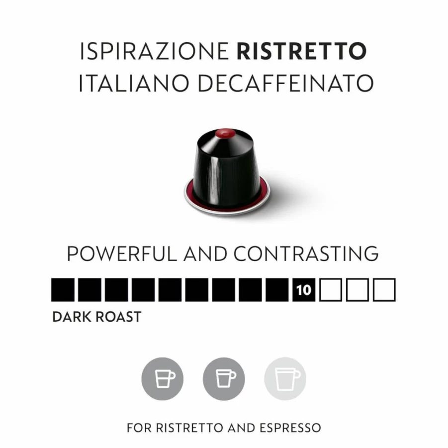 Nespresso Arpeggio Decaffeinato Dark Roast Coffee Pods, 50-Count OriginalLine Compatible Capsules