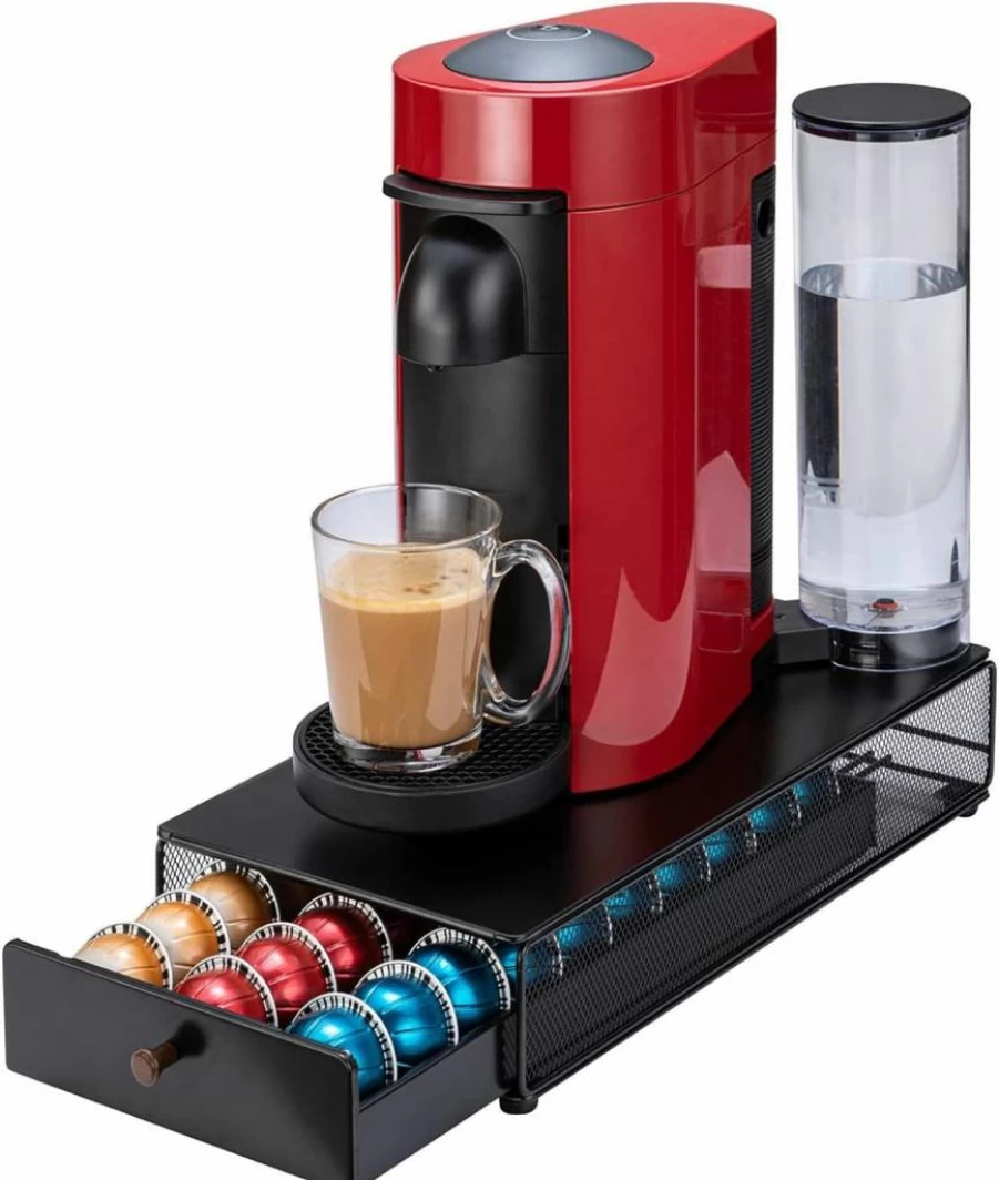 Rice Rat Vertuo Capsule Organizer Drawer with Handle - Holds 30 Nespresso Pods, Compact Storage for Coffee Capsules