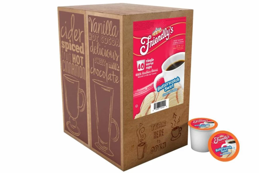 Friendly's Caramel Swirl Flavored Ice Cream Coffee Pods - 40 Count K-Cups for Keurig Brewers
