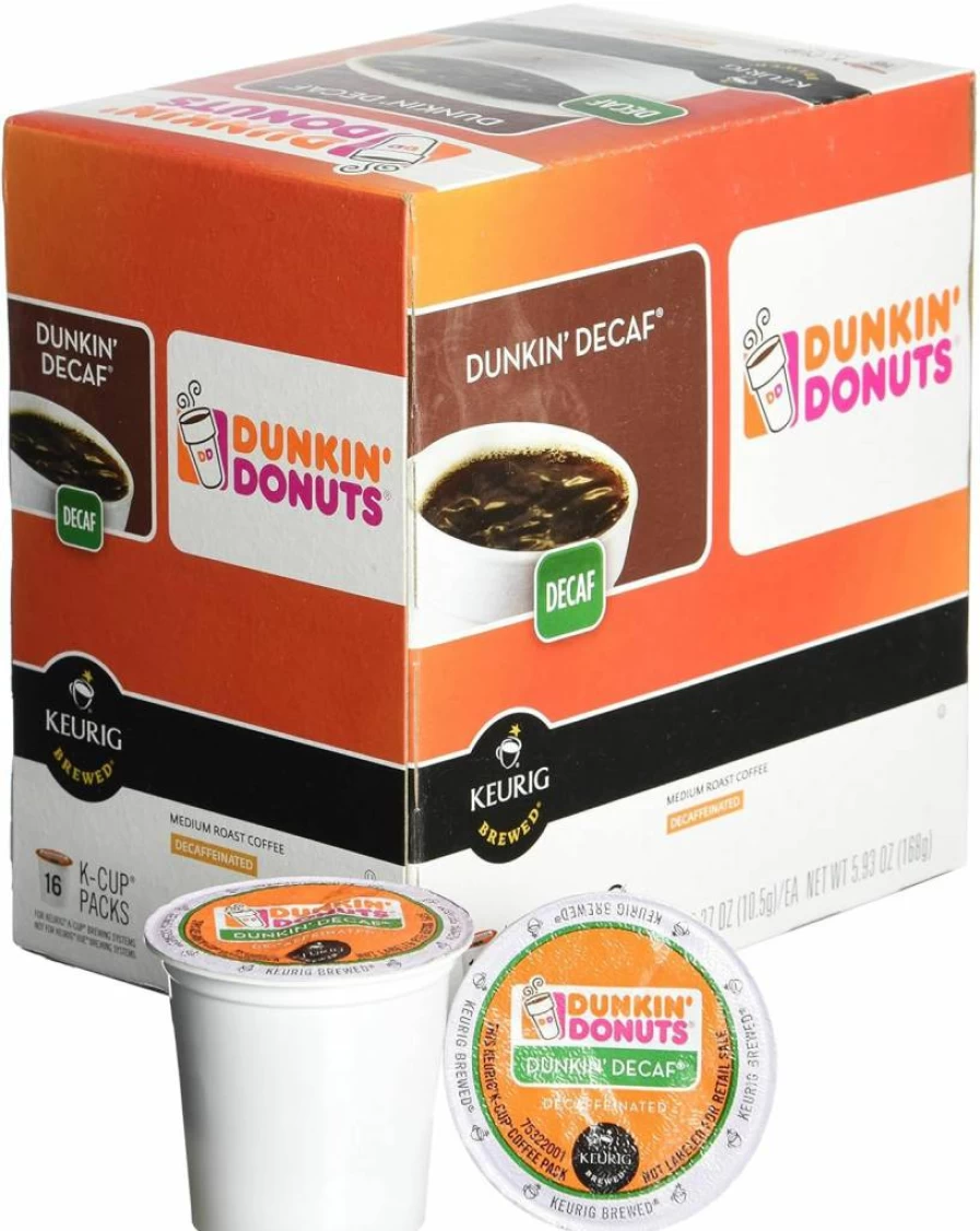 Dunkin' Donuts Decaf Medium Roast Coffee Pods, 44 K-Cup Pods for Keurig Single-Serve Brewers