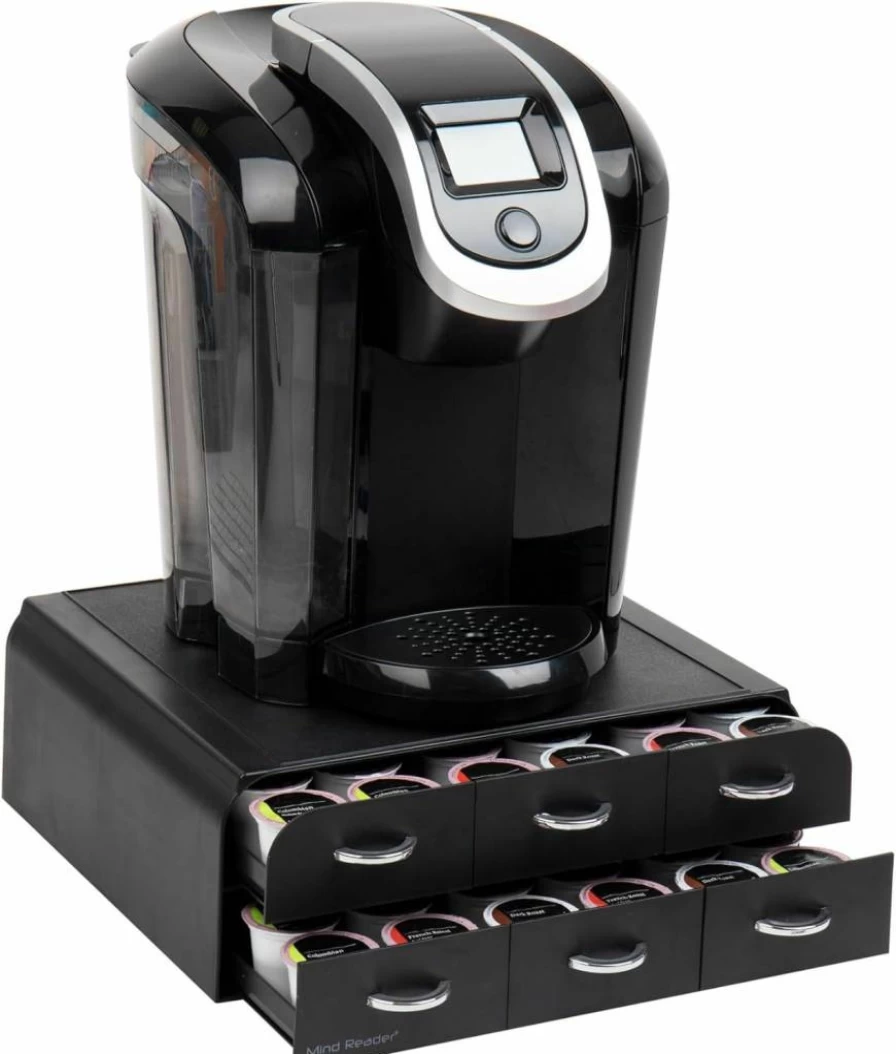 Mind Reader 3-Drawer Coffee Pod Organizer, 36-Capacity Countertop Storage, White, 12.25"L x 13.5"W x 2.5"H