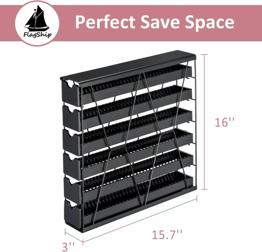 Flagship Black Metal 3-Tier Coffee Pod Organizer - Holds 30+ Nespresso Vertuo Capsules, Space-Saving Storage for Kitchen Countertop
