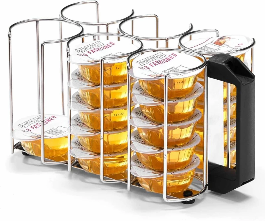 Dfynest 304 Stainless Steel Cocktail Capsule Holder for Refrigerator - Organizes 30 Bartesian Pods, Space-Saving Drink Storage