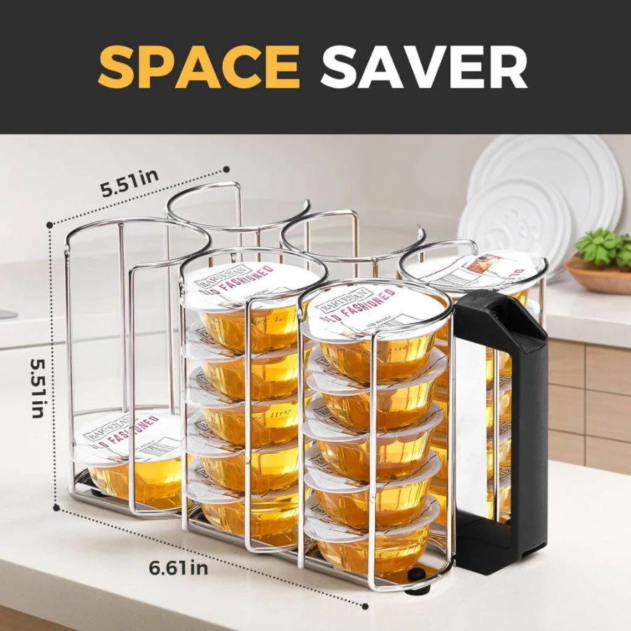 Dfynest 304 Stainless Steel Cocktail Capsule Holder for Refrigerator - Organizes 30 Bartesian Pods, Space-Saving Drink Storage