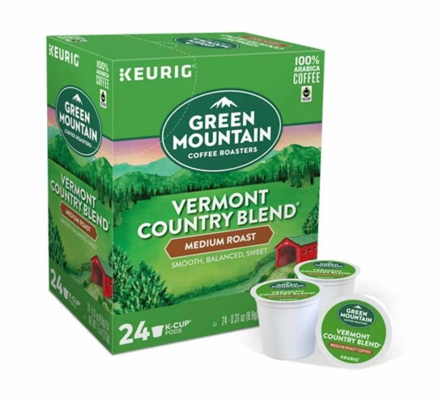 Coffee Pods Vermont Country Blend K-Cups for Keurig - 24 Count, Light/Medium/Dark Roast, Fresh & Long Expiry Coffee Capsules