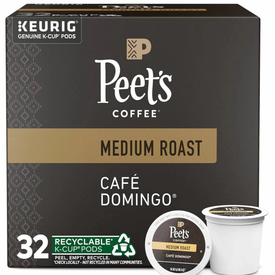 Peet's Coffee Cafe Domingo Medium Roast K-Cup Pods - 54 Count Keurig Compatible Single-Serve Coffee Pods