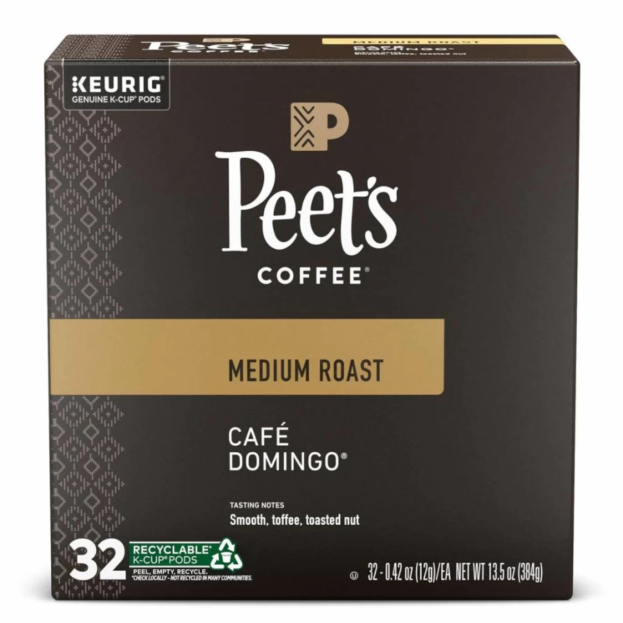 Peet's Coffee Cafe Domingo Medium Roast K-Cup Pods - 54 Count Keurig Compatible Single-Serve Coffee Pods