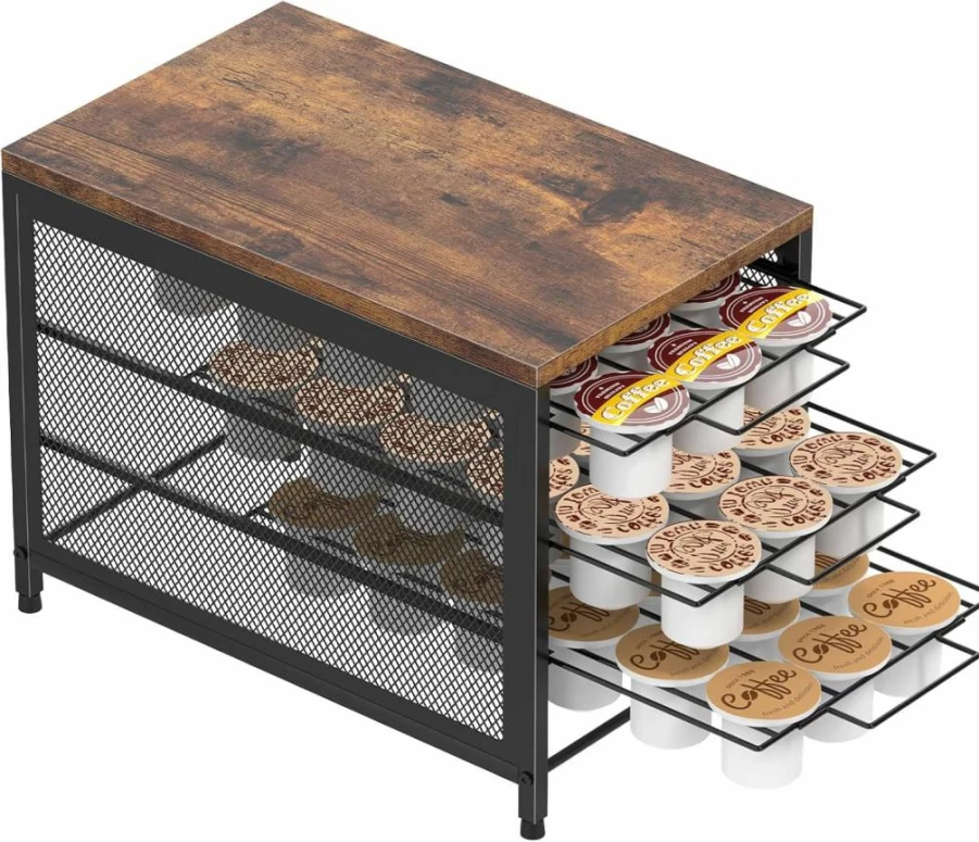 NANANARDOSO 5-Tier Coffee Pod Organizer with Sliding Baskets – 90-Capacity Keurig Capsule Storage Drawer for Countertop Coffee Station