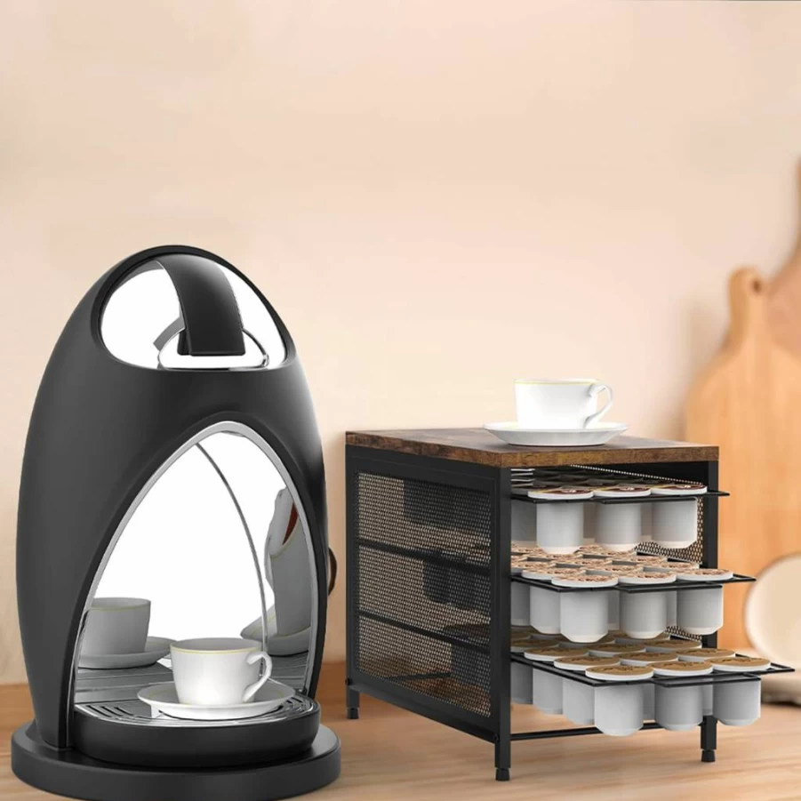 NANANARDOSO 5-Tier Coffee Pod Organizer with Sliding Baskets – 90-Capacity Keurig Capsule Storage Drawer for Countertop Coffee Station